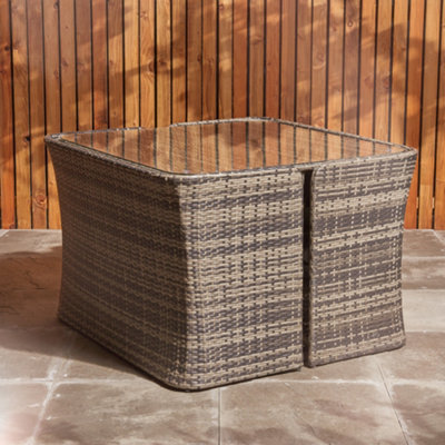Garden Furniture Set 8 Seater Cube Rattan Table Bench Chairs Set ...