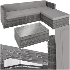 Garden Furniture Set Florence - outdoor sofa set for 3 to 4 people, coffee table - grey