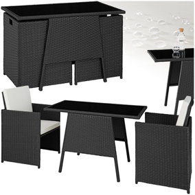 Garden Furniture Set Lausanne - 2 chairs, 1 table, bistro set, weather resistant - black