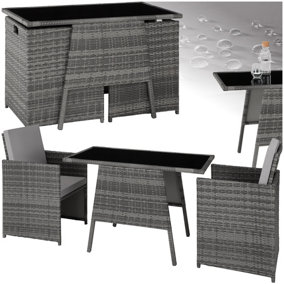Garden Furniture Set Lausanne - 2 chairs, 1 table, bistro set, weather resistant - grey
