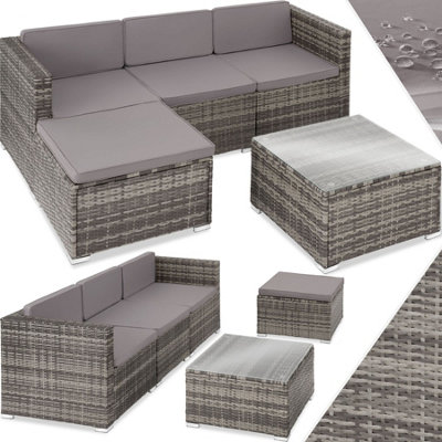 Garden Furniture Set Lignano - modular sofa set for 3 to 4 people, coffee table - grey