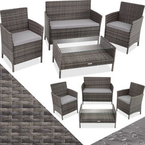 Garden Furniture Set Madeira - 2 armchairs, sofa, coffee table - grey