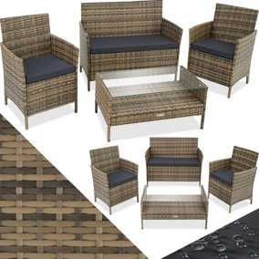 Garden Furniture Set Madeira - 2 armchairs, sofa, coffee table - nature