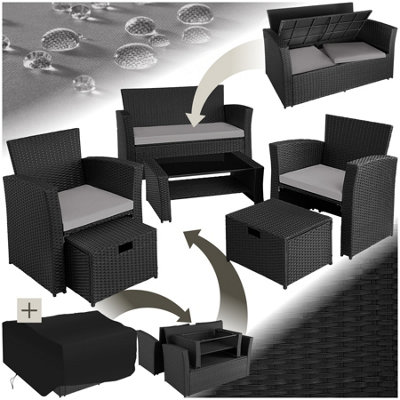 Garden Furniture Set Modena sofa with storage, armchairs, stools