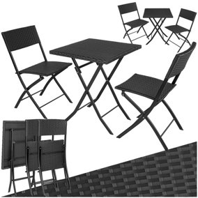 Garden Furniture Set Trevi - 2 chairs, 1 table, bistro set, foldable - black