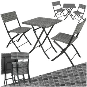 Garden Furniture Set Trevi - 2 chairs, 1 table, bistro set, foldable - grey