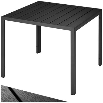 Garden Furniture Table Maren - aluminium, wood look, 90 x 90 x 74.5 cm - black