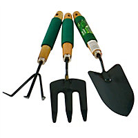 Garden Gardening Hand Rake / Spade / Shovel / Fork 3pc Set Digging Cleaning