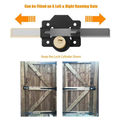 Garden Gate Double Sided Security Lock with 5 Spare Keys