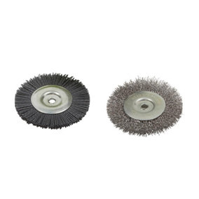 Garden Gear 1 Nylon Brush & 1 Steel Wire Brush for Weed Sweepers