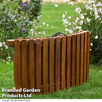 Garden Gear Acacia Wood Sun Lounger Recliner & Cushion, Outdoor Garden Lawn Patio Deck Chair Foldable Design (x1)