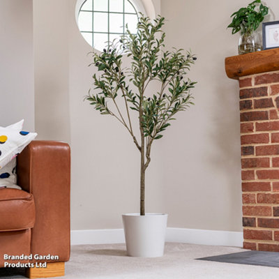 Garden Gear Artificial Olive Tree 150cm Tall Faux Plant in Pot for Home ...