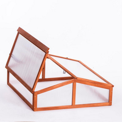 Garden Gear Double-Sided Wooden Cold Frame with Adjustable Twin-Hinged ...