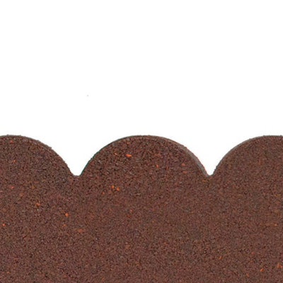 Garden Gear Flexi Curve Border Scallop Flexible Edging Stone Effect Eco Friendly Recycled Rubber Small Brick Edging (Earth x12)
