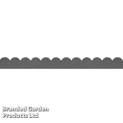Garden Gear Flexi Curve Border Scallop Flexible Edging Stone Effect Eco Friendly Recycled Rubber Small Brick Edging (Grey x4)