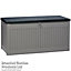 Garden Gear Grey Lockable Storage Patio Box with Sit-on Lid Weatherproof Polypropylene Secure Outdoor Seating (270 Litre Box)