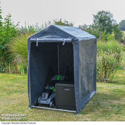 Garden Gear Heavy Duty Portable Shed/Garage Storage, Steel Frame, Waterproof Weatherproof Polyethylene Cover Apex Roof (3ft x 5ft)