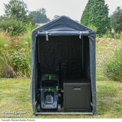 Garden Gear Heavy Duty Portable Shed/Garage Storage, Steel Frame, Waterproof Weatherproof Polyethylene Cover Apex Roof (3ft x 5ft)