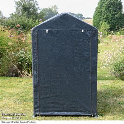 Garden Gear Heavy Duty Portable Shed/Garage Storage, Steel Frame, Waterproof Weatherproof Polyethylene Cover Apex Roof (3ft x 5ft)