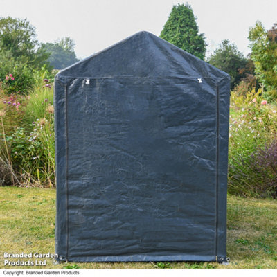 Garden Gear Heavy Duty Portable Shed/Garage Storage, Steel Frame, Waterproof Weatherproof Polyethylene Cover Apex Roof (4ft x 6ft)