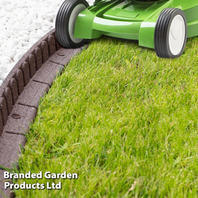 Garden Gear Lawnmower Friendly Flexi-Edge Border Curve Edging Stone Effect Eco Friendly Earth Coloured Recycled Rubber (Earth x2)