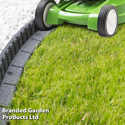 Garden Gear Lawnmower Friendly Flexi-Edge Border Curve Edging Stone Effect Eco Friendly Earth Coloured Recycled Rubber (Grey x2)