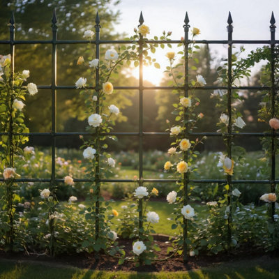 Garden Gear Metal Rose Trellis Plant Support Frame W90 x H180cm x 2