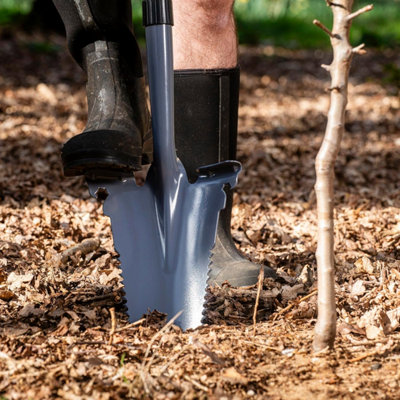 Garden Gear Multi-Purpose Shovel, Serrated Carbon Steel Blade, Root ...