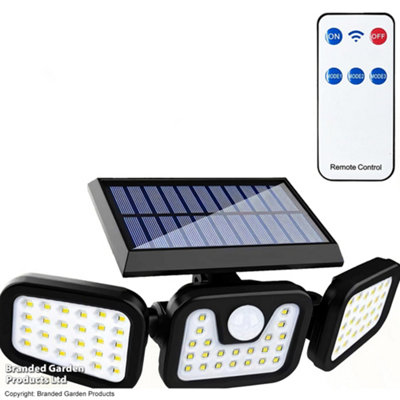 Garden Gear Solar-Powered Motion Sensor Security Light 74 LEDs, Remote Control & Weatherproof IP65 Design (1)