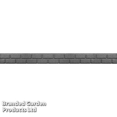 Garden Gear Ultra-Curve EZ Border Flexible Edging Stone Effect Eco Friendly Recycled Rubber Small Brick Edging in Grey (Grey x2)