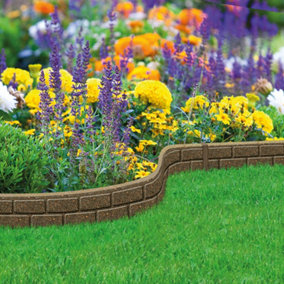 Garden Gear Ultra Curve EZ Brick Effect Border Eco-Friendly Weatherproof Edging, Recycled Rubber for Path & Patio (1 x 1.22M)