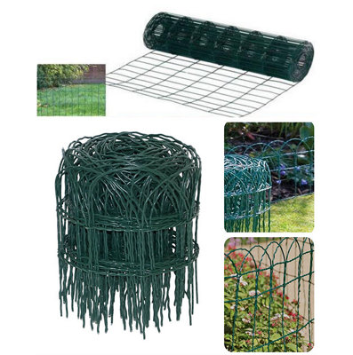 650mm X 10m Garden Border Fence Green PVC Coated Galvanised Wire Lawn - View #10