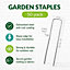 Garden Ground Pegs Metal U Pins (6 inch 15cm) Galvanised Steel Weed Fabric Staples for Securing (50 Pack)