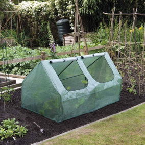 Garden Grow Cloche, Outdoor Greenhouse PE Polytunnel with Windows for Plants & Vegetables, L180.5 x W92 x H92cm (Garden Cloche)