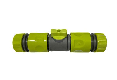 Garden Hose  Connectors Fittings Universal Standard Hozelock Compatible Lime In-Line Valve + 2 Connectors