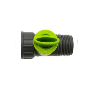 Garden Hose  Connectors Fittings Universal Standard Hozelock Compatible Lime Male Valve - 3/4 BSPM to 3/4BSPF