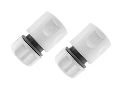 Garden Hose Connectors Fittings Universal Standard Hozelock Compatible White  2 x Female Connector