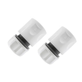 Garden Hose Connectors Fittings Universal Standard Hozelock Compatible White  2 x Female Connector