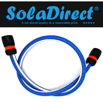 Garden Hose Pipe, Outdoor Tap to Reel Connection Set, 6 Layer Non-Toxic 1/2" Hose (Blue, 2 m / 6.56 ft + 2 Quick Connectors)