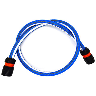 Garden Hose Pipe, Outdoor Tap to Reel Connection Set, 6 Layer Non-Toxic 1/2" Hose (Blue, 2 m / 6.56 ft + 2 Quick Connectors)