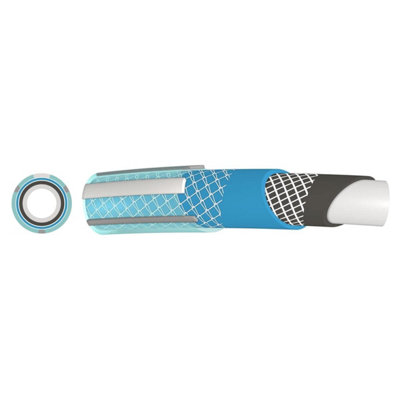 Garden Hose Pipe, Outdoor Tap to Reel Connection Set, 6 Layer Non-Toxic 1/2" Hose (Blue, 2 m / 6.56 ft + 2 Quick Connectors)