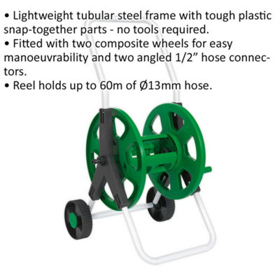 Garden Hose Trolley Extension - Tubular Steel Frame - Holds 60
