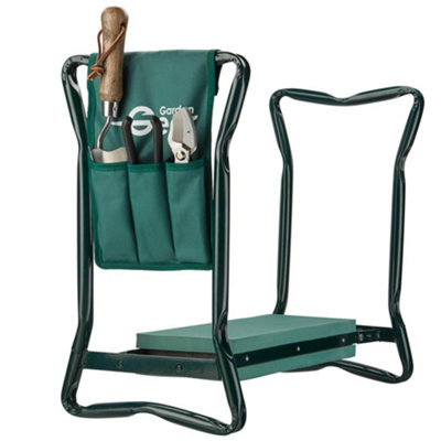 Garden Kneeler Folding Seat Stool with Handles & Tool Bag 3 in 1 for Outdoor Gardening & DIY
