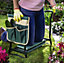 Garden Kneeler & Hand Tool Set - Foldable Foam Gardening Seat or Kneeling Pad with Handles, Side Pocket, 2 x Trowels & Rake