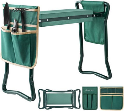 Garden Kneeler with Handles Soft Foam Kneeling Pad Portable Seat Tool Pouch