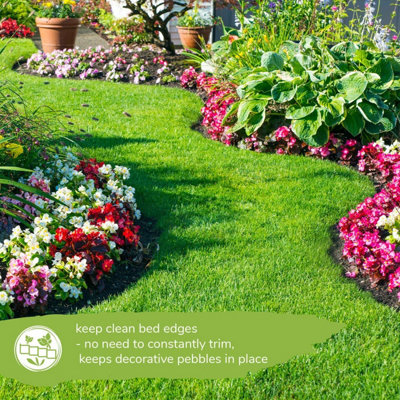 Garden Lawn Edging, Flexible Durable Lawn Edging Fence for Garden Borders (Roll - 15cm x 9m)