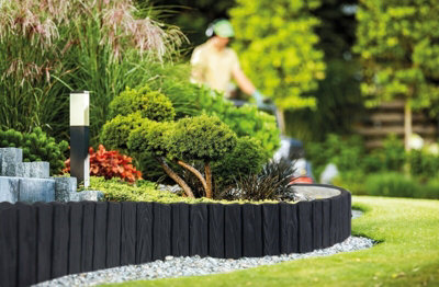 Garden Lawn Edging Wall Lawn Border Garden Fencing DIY Flexible Landscape 2.32m Black