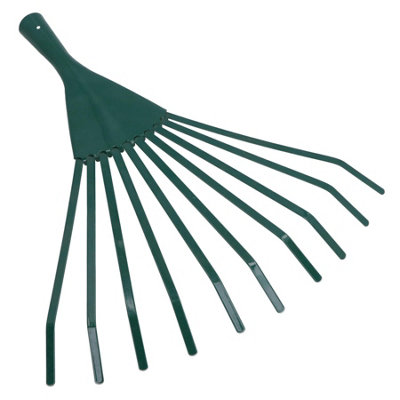 Garden Lawn Rake Replacement Head 10 Tooth Leaf Leaves Grass Yard Green