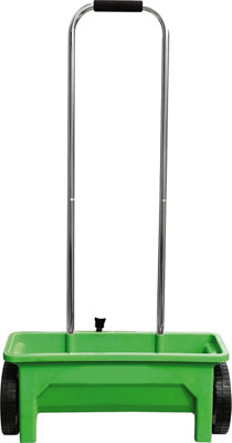 Garden Lawn Seed Spreader - 12L Green Wheeled Scatter Spreader with 10 Drop Speeds for Lawn Feed, Seeds, Fertiliser, Sand & Salt