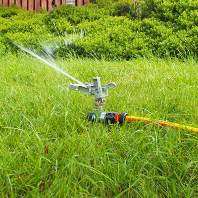 2-Pack Melnor Pulsating Sprinklers With Zinc Spikes - Covers Up To 85 Ft For Lawns